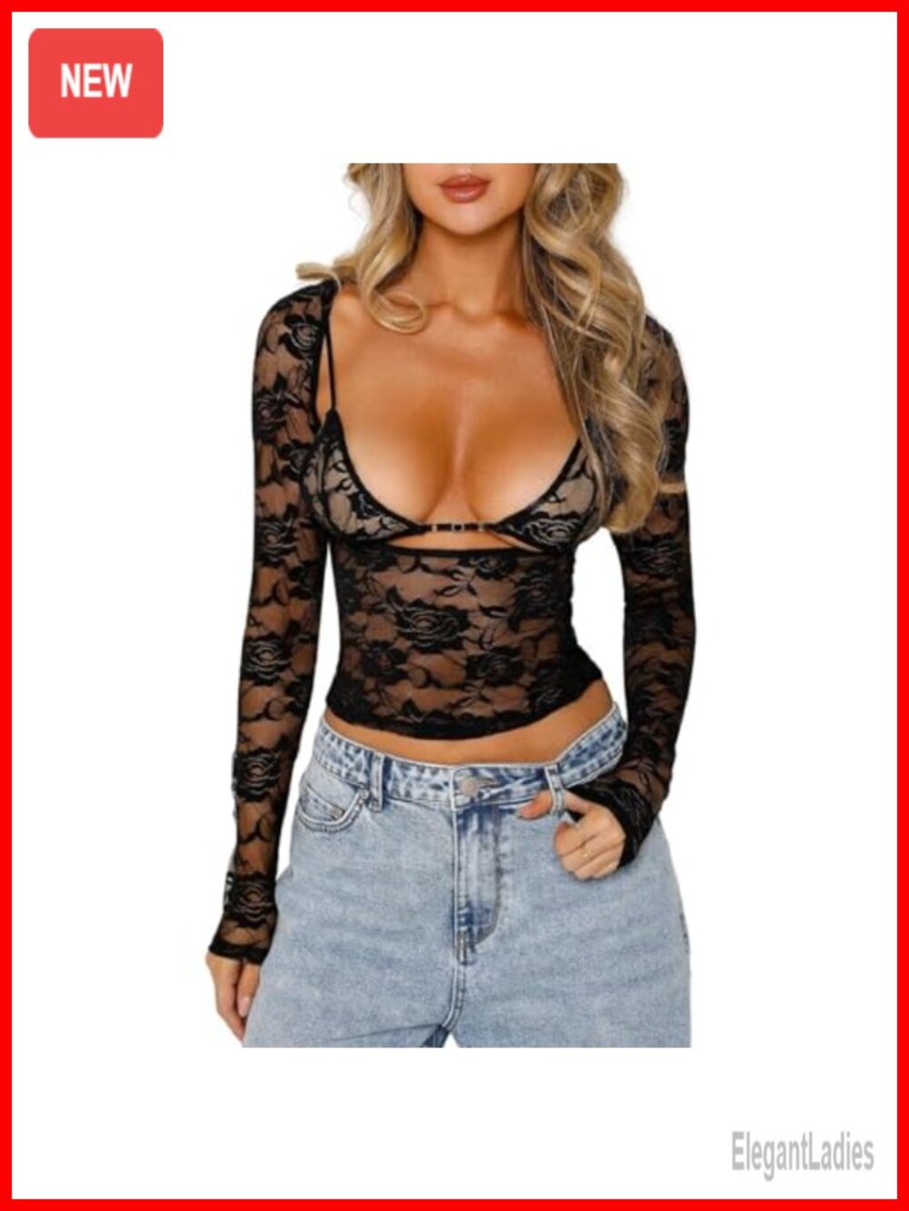 Lace Backless Crop Top Sheer See Through Y2K Going Out Top